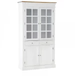 Έπιπλο Βιτρίνα Ξύλινη Λευκή 110x45x200εκ