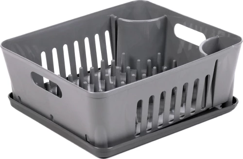 Πιατοθήκη/Στεγνωτήρας Νεροχύτη Πλαστικός με Δίσκο σε Γκρι Χρώμα 38x33x13ΕΚ Homeplast