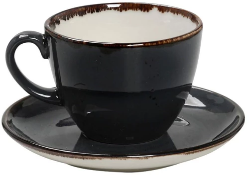 Φλιτζάνι με Πιατάκι Cappuccino Πορσελάνη Γκρι Terra 220ml Espiel