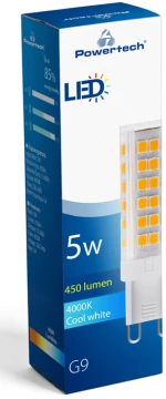 POWERTECH LED λάμπα G9-0001 5W  4000K  G9  450lm  RC