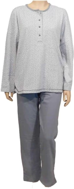 ΓΥΝΑΙΚΕΙΑ ΒΑΜΒΑΚΕΡΗ ΜΑΚΡΥΜΑΝΙΚΗ ΠΥΤΖΑΜΑ COLLECTION KA4-1 - ΓΚΡΙ