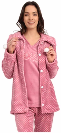 ΓΥΝΑΙΚΕΙΑ ΡΟΜΠΑ FLEECE ΜΕ ΚΟΥΜΠΙΑ LYDIA CREATIONS 922 22550 –  ΣΑΠΙΟ ΜΗΛΟ