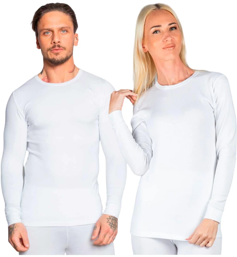 ΙΣΟΘΕΡΜΙΚΗ ΜΑΚΡΥΜΑΝΙΚΗ ΦΑΝΕΛΑ UNISEX N.C. 2179 - ΛΕΥΚΗ