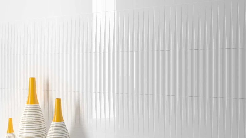 Stripes Ice White Gloss 7,5x30 - Πλακάκι μπάνιου & κουζινας