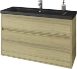 Instinct 100 Natural/Black - Βάση Επίπλου Με Μαύρο Νιπτήρα (100x46)