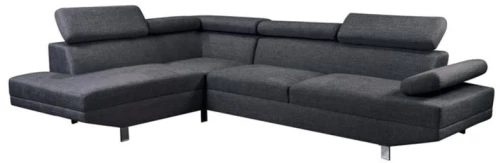 105603 SECTOR ΚΑΝΑΠΕς ΣΑΛΟΝΙΟΥ ΔΕΞΙΑ ΓΩΝΙΑ, ΑΝΑΚΛΙΝΟΜΕΝΑ ΚΕΦΑΛΑΡΙΑ, ΥΦΑΣΜΑ ΑΝΘΡΑΚΙ 265x191x82cm H.82cm