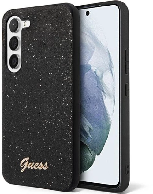 Guess GUHCS23SHGGSHK ΘΗΚΗ ΓΙΑ S23 black/black hard case Glitter Script