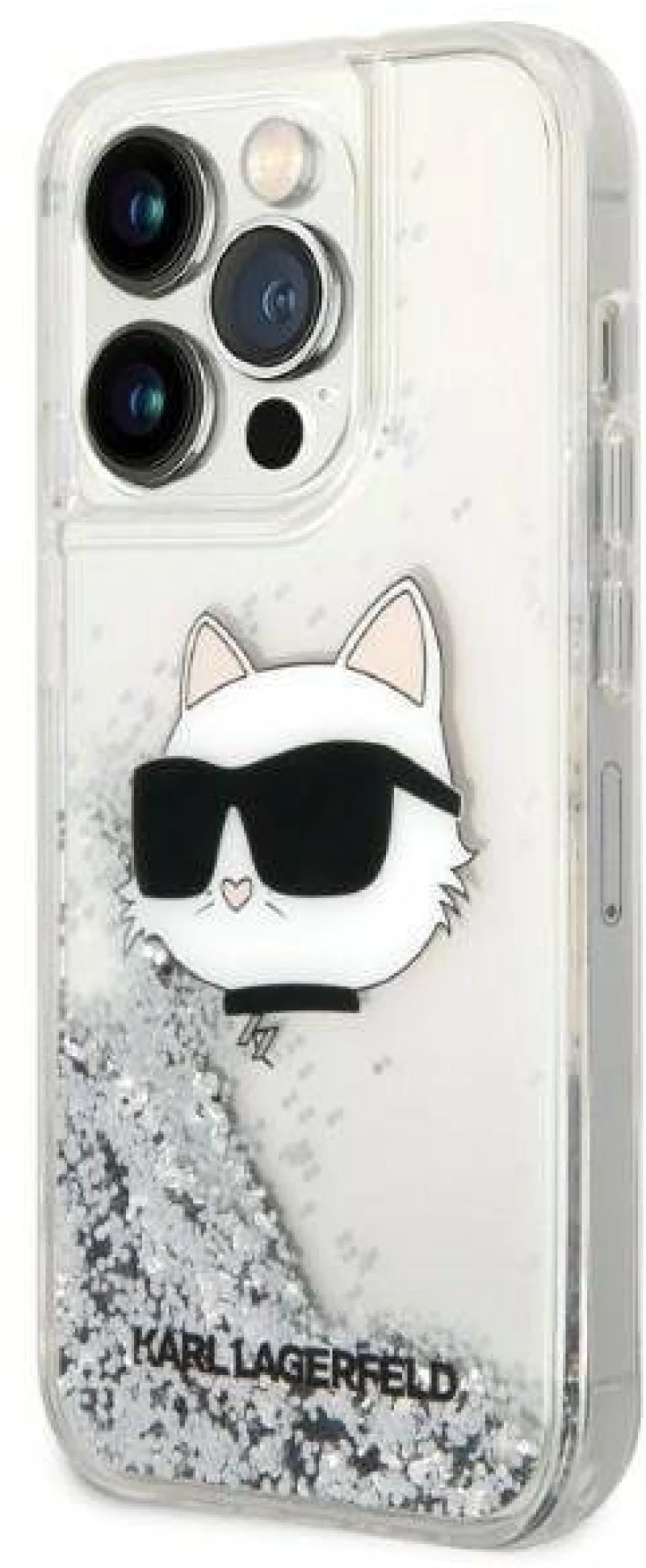 Karl Lagerfeld KLHCP14XLNHCS θήκη για iPhone 14 Pro Max 6.7" silver/silver hardcase Glitter Choupette Head*