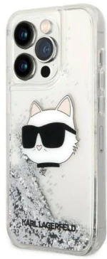 Karl Lagerfeld KLHCP14XLNHCS θήκη για iPhone 14 Pro Max 6.7" silver/silver hardcase Glitter Choupette Head*