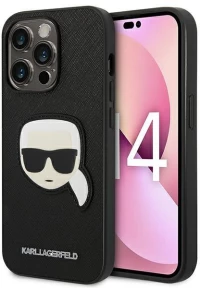Karl Lagerfeld KLHCP14XSAPKHK Θήκη για iPhone 14 Pro Max 6,7" czarny/black hardcase Saffiano Karl`s Head Patc*