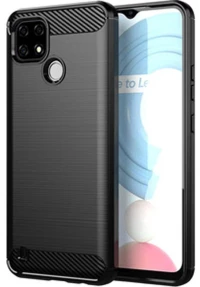 Carbon Case Flexible Cover Sleeve Θήκη για  Realme C21Y/C25Y  black