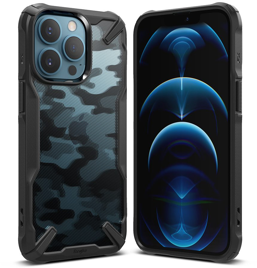 Ringke Fusion X Design durable PC Case with TPU Bumper Θήκη για iPhone 13 Pro camo black *
