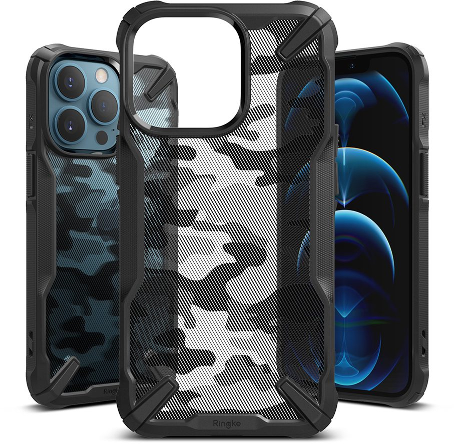 Ringke Fusion X Design durable PC Case with TPU Bumper Θήκη για iPhone 13 Pro camo black *