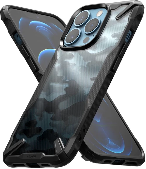 Ringke Fusion X Design durable PC Case with TPU Bumper Θήκη για iPhone 13 Pro camo black *