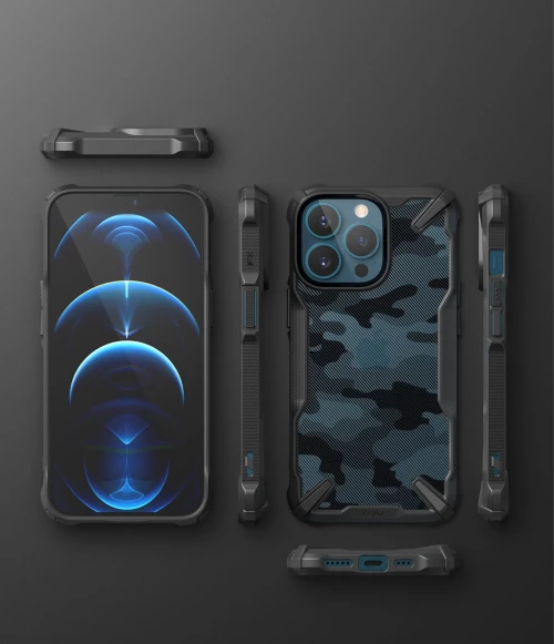 Ringke Fusion X Design durable PC Case with TPU Bumper Θήκη για iPhone 13 Pro camo black *