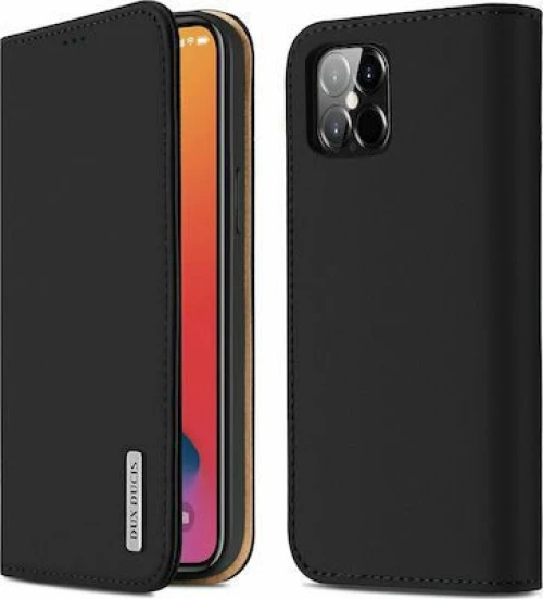 DUX DUCIS Wish Genuine Leather Bookcase type case Θήκη για iPhone 12 Pro Max black*