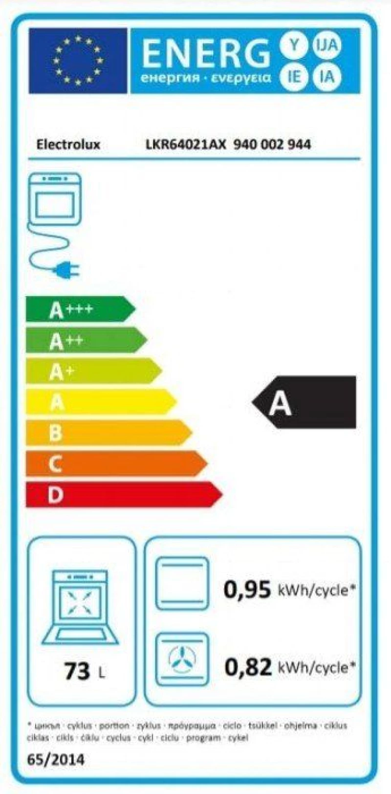 Electrolux LKR64021AX Ηλεκτρική Κεραμική Κουζίνα
