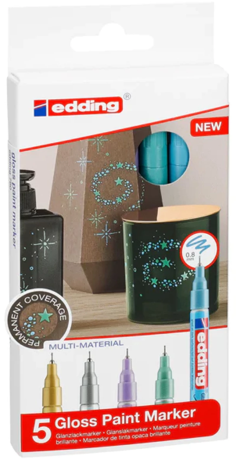 Μαρκαδόροι λαδιού Edding 780 Paint Marker Metallic 780 0.8mm σετ 5τμχ