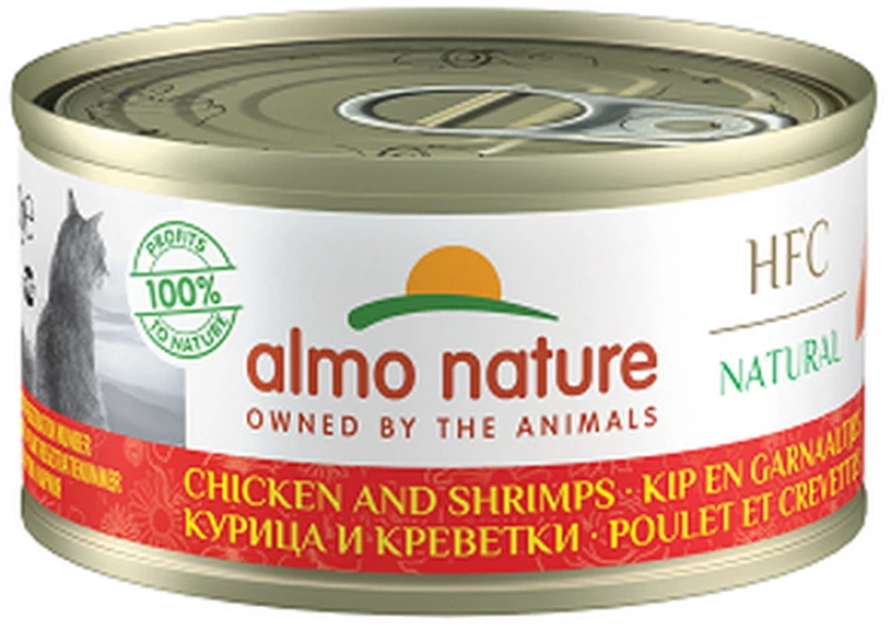 Almo Nature HFC Natural Can 70gr με Κοτόπουλο και Γαρίδα