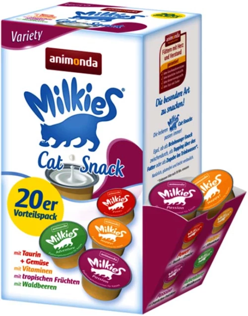 Animonda Milkies Variety Λιχουδιές Γάτας  σε υγρή μορφή με βιταμίνες 20x15ml