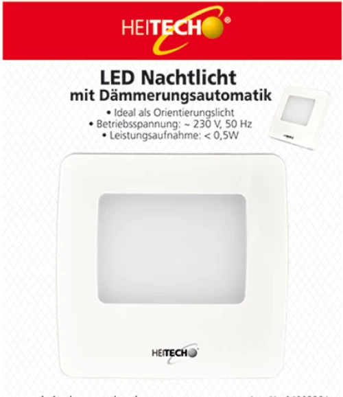 HEITECH LED NIGHT LIGHT WITH TWILIGHT AUTOMATIC