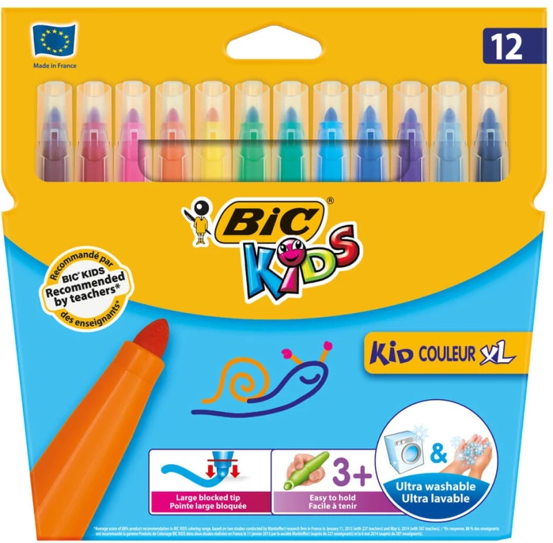 Bic Kids Πλενόμενοι Μαρκαδόροι Ζωγραφικής σε 12 Χρώματα