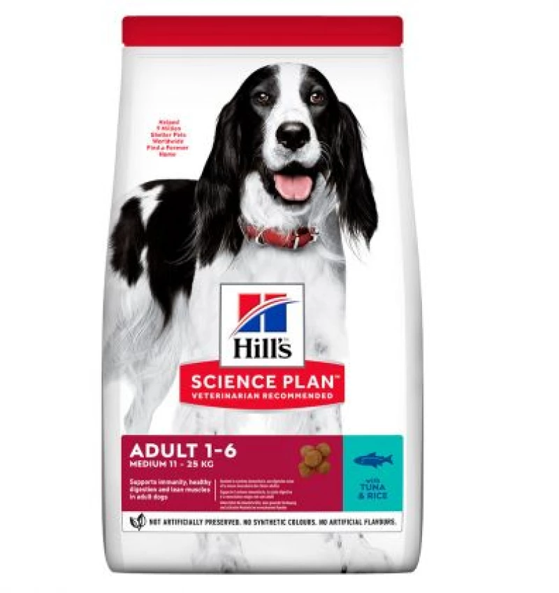Hill's Science Plan Adult Medium για Σκύλους με Τόνο & Ρύζι 14kg