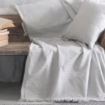 ΡΙΧΤΑΡΙ LUNA ΓΚΡΙ ΖΑΚΑΡ ΔΙΠΛΗΣ ΟΨΗΣ 100% ΒΑΜΒΑΚΙ  160X180