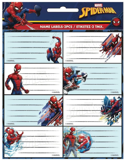 Gim 777-51946 ετικέτες τετραδίων 16τμχ Spiderman