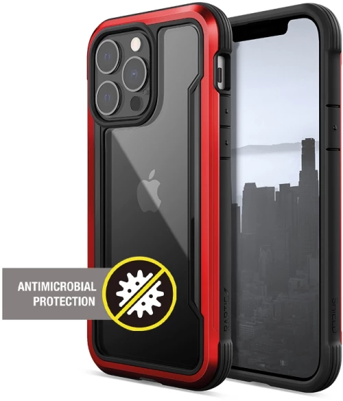X-Doria Raptic Shield Pro - Case for iPhone 13 Pro (Anti-bacterial) (Red)