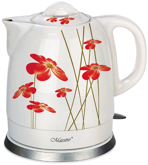 Feel-Maestro MR-066-RED FLOWERS electric kettle 1.5 L 1200 W Red, White