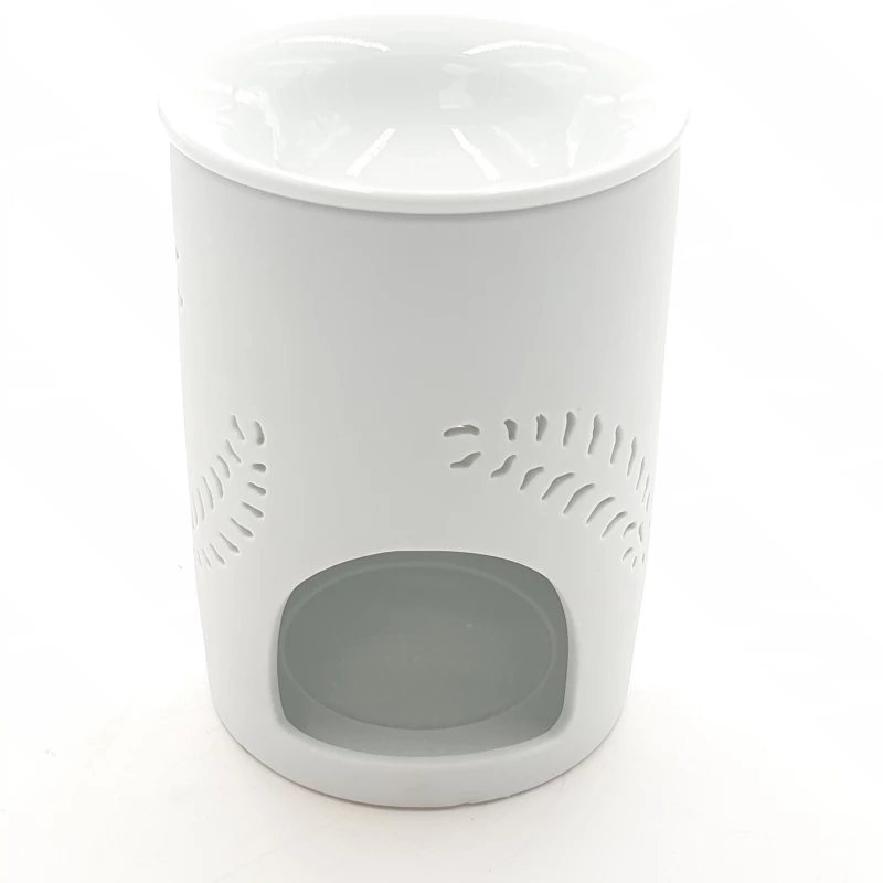 Αρωματιστής από Λευκή Πορσελάνη Oil Burner with Feathers 14cm