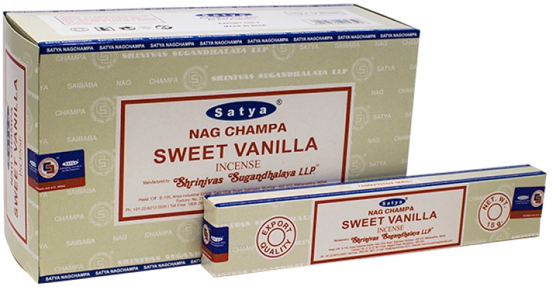 Αρωματικά Στικ Satya με άρωμα Βανίλια Sweet Vanilla Incense Sticks 15g