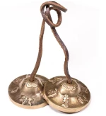 Χειροποίητα Κύμβαλα Διαλογισμού Meditation Cymbals Om Mani Padme Hum 6,7cm