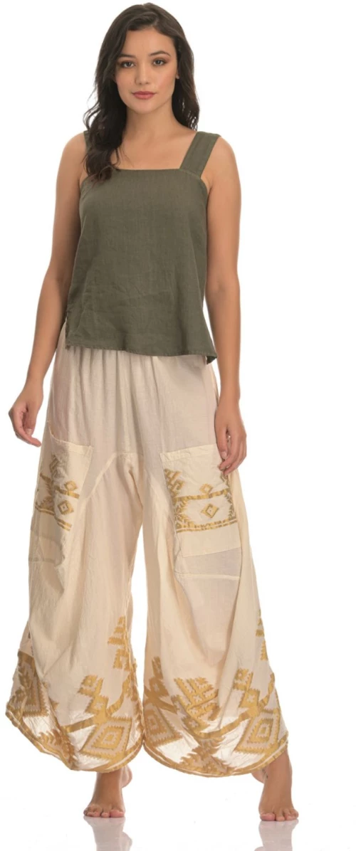 Παντελόνα Γυναικεία Boho Champane-Gold