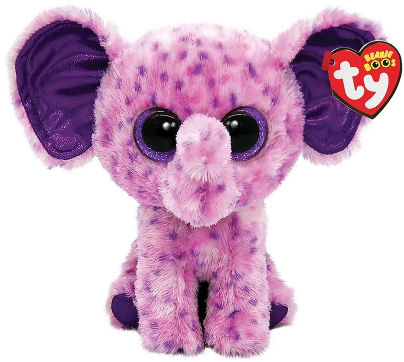 TY Beanie Boos Eva Χνουδωτό Ελέφαντας Μωβ 15εκ