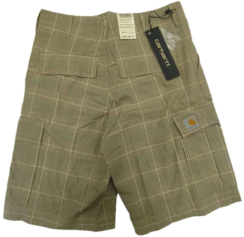 Βερμούδα ανδρική Carhartt Carrier Bermuda Cotton Poplin Pagod Check Beige