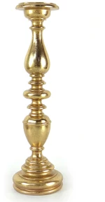 Κηροπήγιο πολυρεζίνης αντικέ χρυσό 13x13x47cm Homeguru MH452 25182