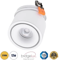 GloboStar OMEGA 60295 Χωνευτό LED Spot Downlight Φ10cm 12W Στρόγγυλο, Λευκό - 2700K - Bridgelux COB