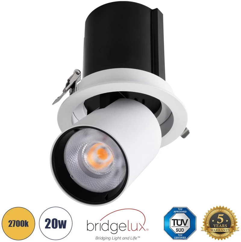 GloboStar VIRGO-B 60311 Χωνευτό LED Spot Downlight Φ13.5cm 20W 36° Στρογγ. - Λευκό - Θερμό 2700K