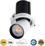 GloboStar VIRGO-B 60311 Χωνευτό LED Spot Downlight Φ13.5cm 20W 36° Στρογγ. - Λευκό - Θερμό 2700K