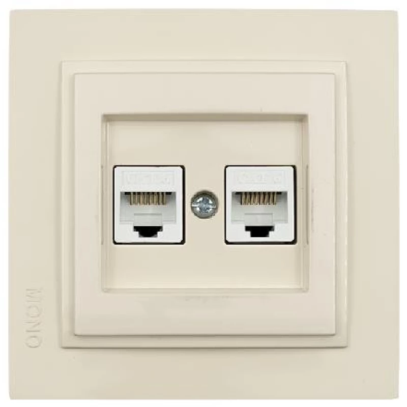 ΣΕΤ ΠΡΙΖΑ DATA ΔΙΠΛΗ RJ45 CAT6 ΚΡΕΜ DESPINA - MONO ELECTRIC (505-001736126)