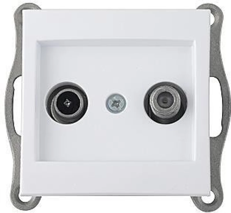 ΠΡΙΖΑ TV + SAT ΔΙΕΛΕΥΣΕΩΣ (Π+Μ) ΛΕΥΚΟ - MONO ELECTRIC (500-001905139)