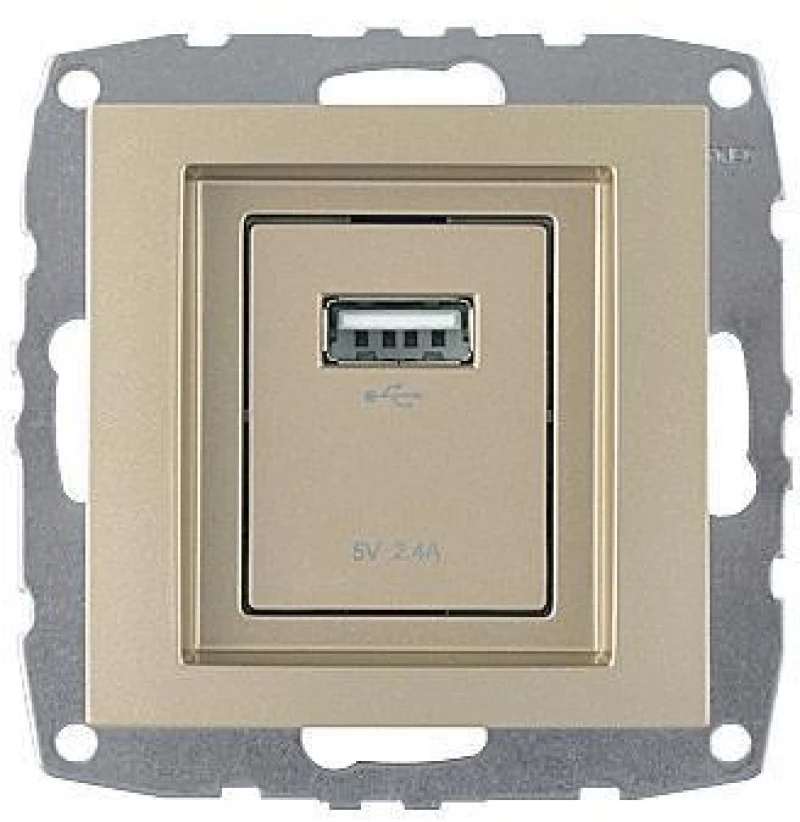 ΠΡΙΖΑ USB ΦΟΡΤΙΟΥ 2,4Α (Π+Μ) TITANIO - MONO ELECTRIC (500-002205177)