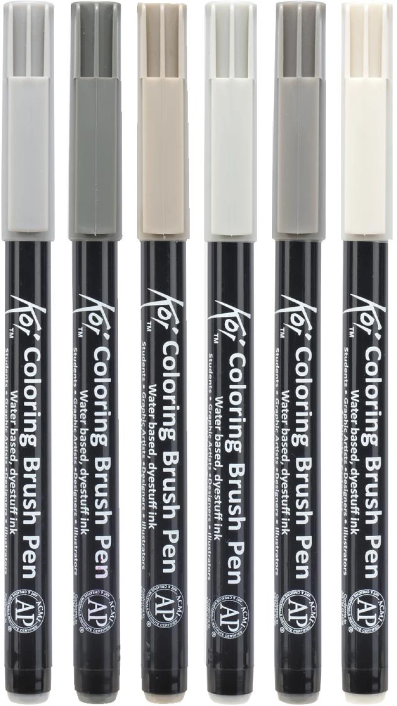 SAKURA KOI URBAN BRUSH MARKERS ΣΕΤ 6 ΤΕΜ.