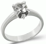 Λευκό Μονόπετρο Δαχτυλίδι 14k 0165Λ