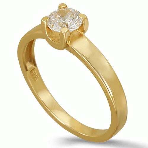 Χρυσό Μονόπετρο Δαχτυλίδι 14k 0313Κ1