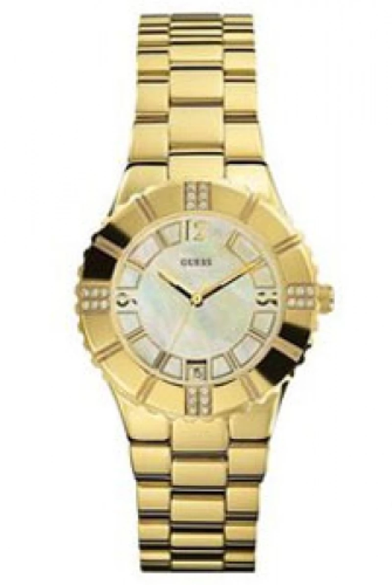 GUESS I-11065L1 Women's Gold Tone Case Mineral Glass