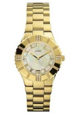 GUESS I-11065L1 Women's Gold Tone Case Mineral Glass
