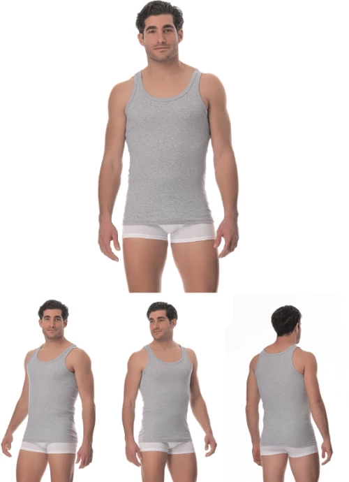 ΠΡΟΣΦΟΡΑ 4 ΑΝΔΡΙΚΕΣ ΚΛΑΣΙΚΕΣ ΦΑΝΕΛΕΣ LIDO UNDERWEAR - ΓΚΡΙ 100% ΒΑΜΒΑΚΙ